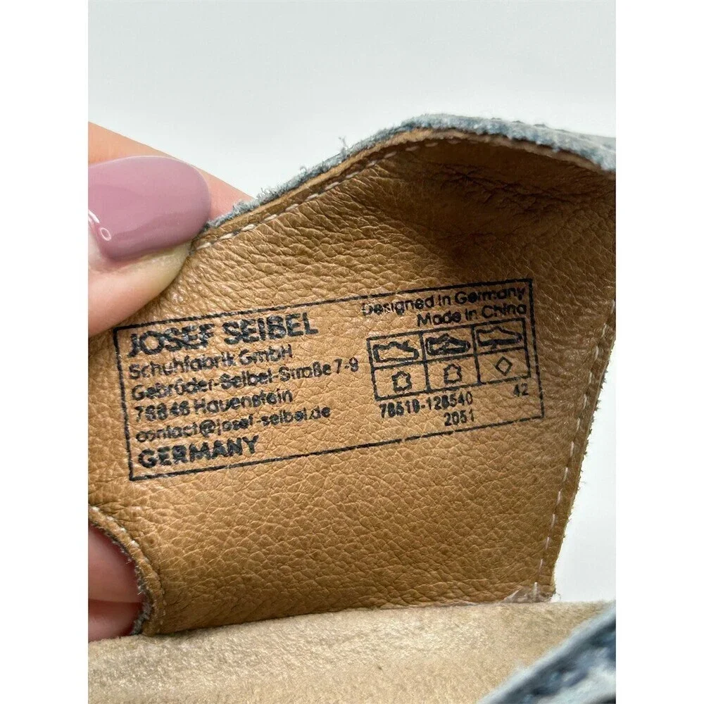 Josef Seibel Tonga 25 Womens Gray Comfort Wedge Sandals Hook & Loop Size 42